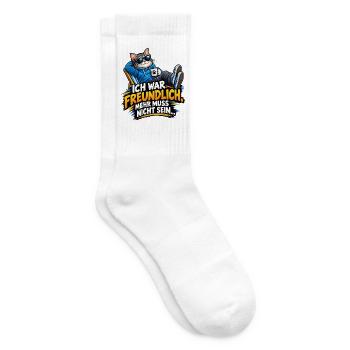 ICH WAR FREUNDLICH MEHR MUSS NICHT SEIN - Tennissocken - Weiß - Rechts