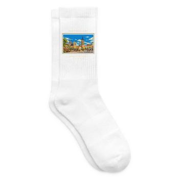 Deutschland Halle (Saale) Vintage Reisemarke - Tennissocken - Weiß - Rechts