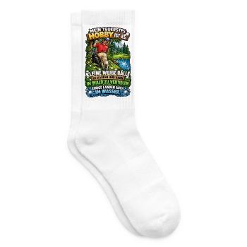 Golf im Wald: Bälle, See, Lachen - Tennissocken - Weiß - Rechts