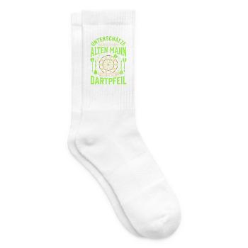 Dart Alter Mann Mit Dartpfeil Lustiger Spruch - Tennissocken - Weiß - Rechts