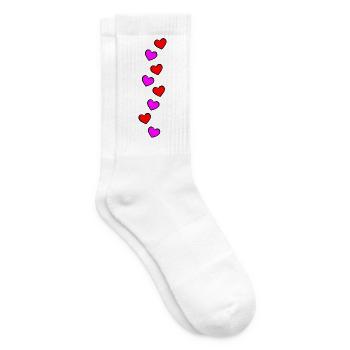 Herzen Rot Pink Vertikal Symbol - Tennissocken - Weiß - Rechts