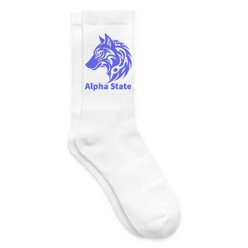 Alpha State Wolf-Emblem - Tennissocken - Weiß - Rechts