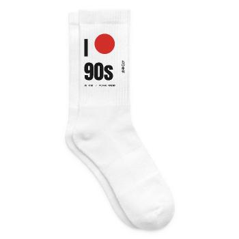 I Love The 90s Red Sun Be Kind Spul zurück - Tennissocken - Weiß - Rechts