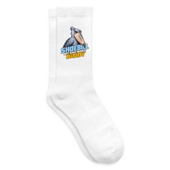 Schuhschnabel – Mein schlechte Laune-Kumpel | Exotischer Vogel - Tennissocken - Weiß - Rechts