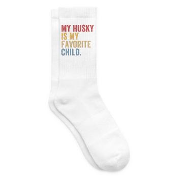 Mein Husky ist mein Lieblingskind - Tennissocken - Weiß - Rechts