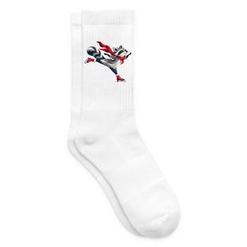 Fröhlicher Waschbär beim Schlittschuhlaufen - Tennissocken - Weiß - Rechts