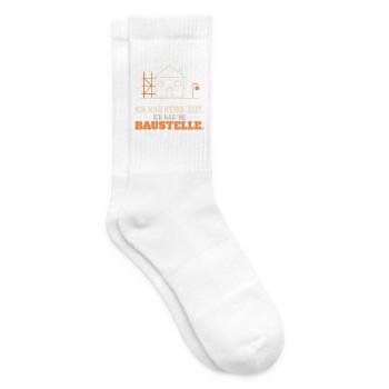 Ich hab keine Zeit, ich hab 'ne Baustelle - Tennissocken - Weiß - Rechts