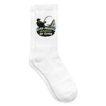 Echte Männer angeln ihr Essen - Tennissocken - Weiß - Rechts