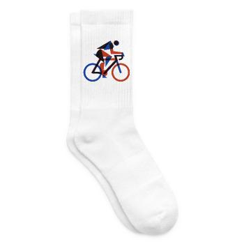 Bauhaus Geometric Cyclist Retro Risograph Art - Tennissocken - Weiß - Rechts