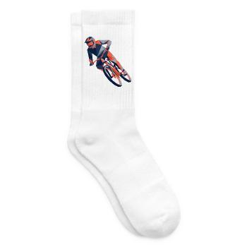 eometrische Origami-Mountainbiker-Polygonkunst - Tennissocken - Weiß - Rechts