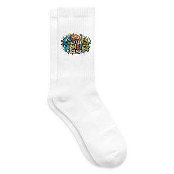 Little Monster Club – Buntes Monster Kinderdesign - Tennissocken - Weiß - Rechts