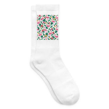 Niedlicher Flamingo Süße Flamingos - Tennissocken - Weiß - Rechts