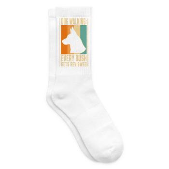 Gassi-Humor – Dog Walking Every Bush Gets Reviewed - Tennissocken - Weiß - Rechts