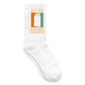 Geschenkanhänger – Expose My Handwriting - Tennissocken - Weiß - Rechts