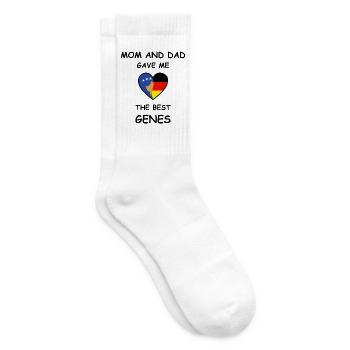 Gene-Herz-Design Kosovo & Deutschland - Tennissocken - Weiß - Rechts