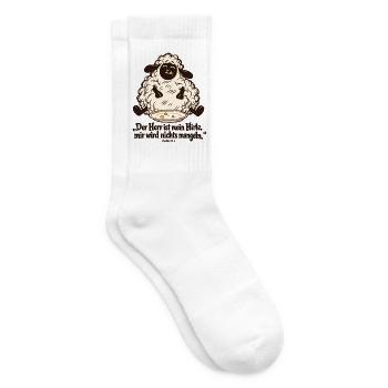 Der Herr ist mein Hirte lustiges Schaf Psalm 23 - Tennissocken - Weiß - Rechts