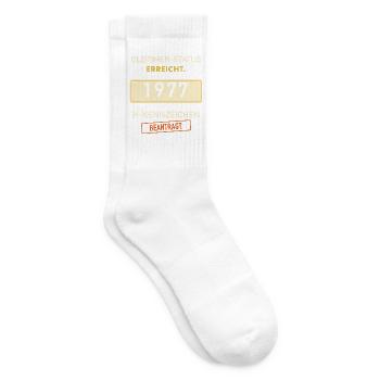 50. Geburtstag 1977 Oldtimer H-Kennzeichen  - Tennissocken - Weiß - Rechts