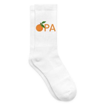 Opa mit Orange – Orange - Tennissocken - Weiß - Rechts