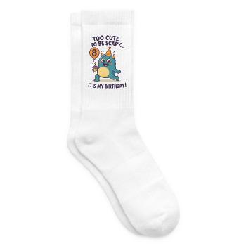 Too Cute To Be Scary 8. Geburtstag Monster - Tennissocken - Weiß - Rechts