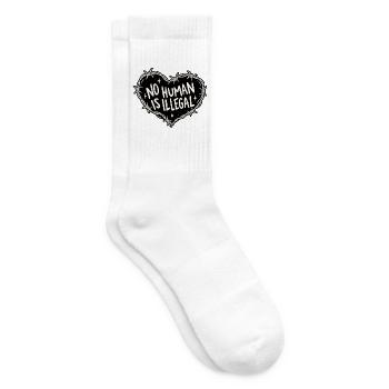 No Human Is Illegal - Tennissocken - Weiß - Rechts