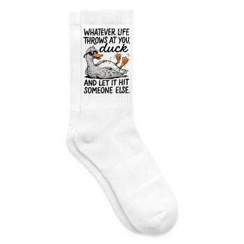 Sonnenbrillen-Enten-Zeichentrick Lustiges Meme - Tennissocken - Weiß - Rechts