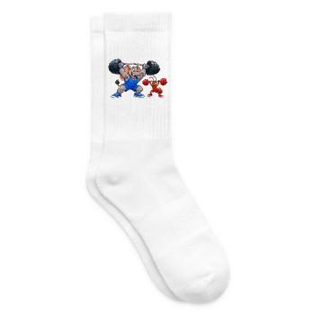 Elefant gegen Ameise – Lustiges Gewichtheben - Tennissocken - Weiß - Rechts