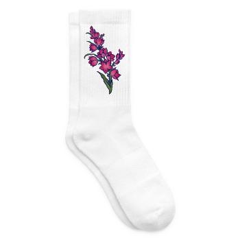 Pink Bloom Cluster-Kunst - Tennissocken - Weiß - Rechts