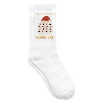 Am Heiligabend wird nicht gemauert – Skat Doko - Tennissocken - Weiß - Rechts