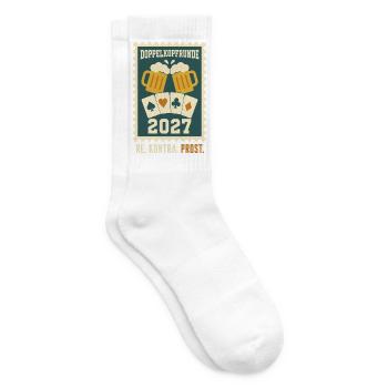 Doppelkopfrunde 2027 Re Kontra Prost – Doko - Tennissocken - Weiß - Rechts
