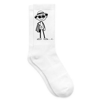 Strichel im Urlaubsmodus: Strand & Sonne warten! - Tennissocken - Weiß - Rechts