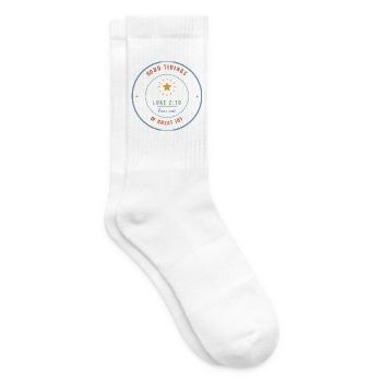 Good Tidings of Great Joy – Luke 2:10 Badge - Tennissocken - Weiß - Rechts