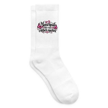 Neon Herzen und Schmetterlinge Pink - Tennissocken - Weiß - Rechts