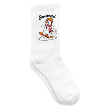 EG Schneemann I Winter I Snowboard I Schnee  - Tennissocken - Weiß - Rechts