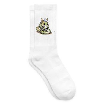 Bunny Punk Schlangen Mutant mit Schädelshirt - Tennissocken - Weiß - Rechts