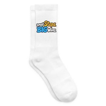 Small Steps Big Wins – Positives Motivationsdesign - Tennissocken - Weiß - Rechts
