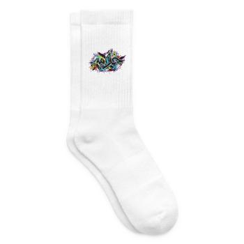 Neon-Graffiti-Explosion - Tennissocken - Weiß - Rechts
