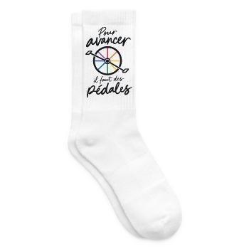 Um voranzukommen: farbige Pedale - Tennissocken - Weiß - Rechts