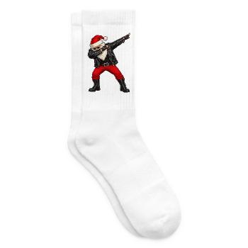 Weichnachten / Weichnachtsmann / Santa Dab - Tennissocken - Weiß - Rechts