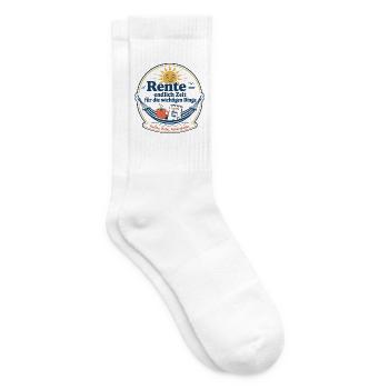 Rente: Endlich Zeit Für Entspannung - Tennissocken - Weiß - Rechts
