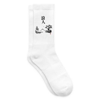 Ronin Zen Landschaft - Tennissocken - Weiß - Rechts