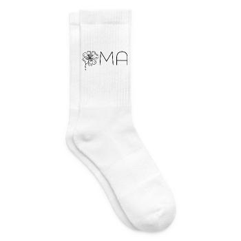 Oma mit Kleeblatt – Schwarz - Tennissocken - Weiß - Rechts