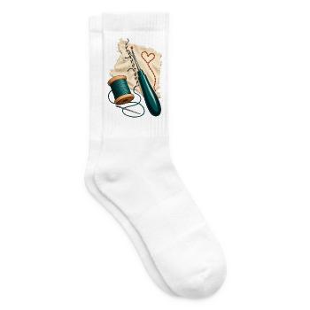 Nahtretter – Nadel, Faden und Geduld - Tennissocken - Weiß - Rechts