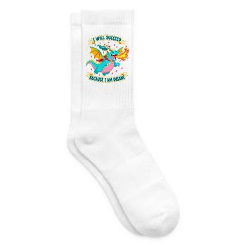Partei Ich werde Erfolg haben, weil ich verrückt bin - Tennissocken - Weiß - Rechts