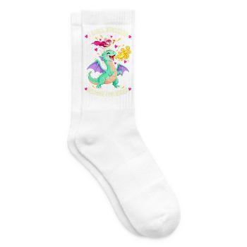 Herz, ich werde Erfolg haben, weil ich verrückt bin - Tennissocken - Weiß - Rechts