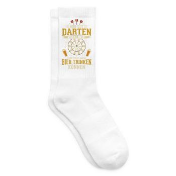 Dart Und Bier Nur Gut Darten Reicht Nicht Spruch - Tennissocken - Weiß - Rechts