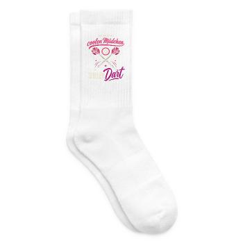 Nur Die Coolen Mädchen Spielen Dart Spruch - Tennissocken - Weiß - Rechts