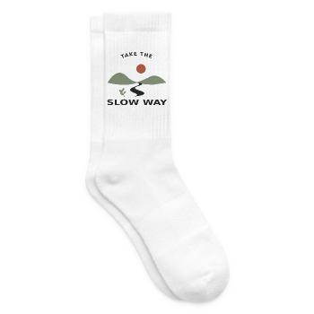 Take the Slow Way – Natur & Auszeit - Tennissocken - Weiß - Rechts