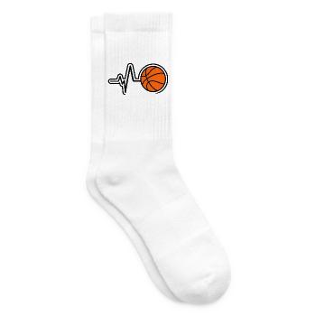 Basketball Herzschlag Puls Line Art Minimal Shirt - Tennissocken - Weiß - Rechts