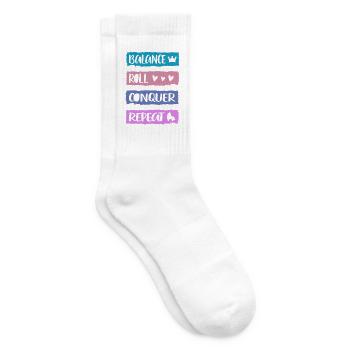 Rollerskater Party Balance Roll Conquer Gift Idea - Tennissocken - Weiß - Rechts