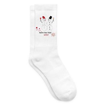 Neujahr  2027  - Tennissocken - Weiß - Rechts